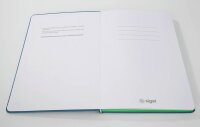 SIGEL Notizbuch Linescape ca. DIN A5 kariert, mittelblau, neon-grün Hardcover 176 Seiten, 1 St.