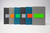 SIGEL Notizbuch Linescape ca. DIN A5 kariert, hellgrau, neon-orange Hardcover 176 Seiten, 1 St.