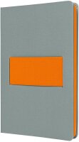 SIGEL Notizbuch Linescape ca. DIN A5 kariert, hellgrau, neon-orange Hardcover 176 Seiten, 1 St.