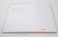 SIGEL Notizbuch Linescape ca. DIN A5 kariert, hellgrau, neon-orange Hardcover 176 Seiten, 1 St.