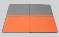 SIGEL Notizbuch Linescape ca. DIN A5 kariert, hellgrau, neon-orange Hardcover 176 Seiten, 1 St.