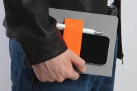 SIGEL Notizbuch Linescape ca. DIN A5 kariert, hellgrau, neon-orange Hardcover 176 Seiten, 1 St.