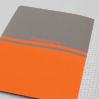 SIGEL Notizhefte Linescape ca. DIN A5 kariert, hellgrau, neon-orange Softcover 68 Seiten, 2 St.