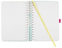 SIGEL Notizbuch mit Spirale Jolie® ca. DIN A5 punktkariert, pink, sandbraun, gelb, aquamarin Hardcover 240 Seiten, 1 St.