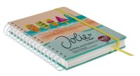 SIGEL Notizbuch mit Spirale Jolie® ca. DIN A5 punktkariert, pink, sandbraun, gelb, aquamarin Hardcover 240 Seiten, 1 St.
