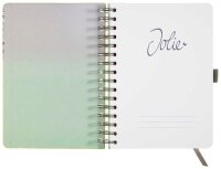 SIGEL Notizbuch mit Spirale Jolie® ca. DIN A5 blanko, braun, grün, rosa Hardcover 240 Seiten, 1 St.