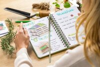 SIGEL Notizbuch mit Spirale Jolie® ca. DIN A5 blanko, braun, grün, rosa Hardcover 240 Seiten, 1 St.