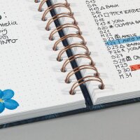 SIGEL Notizbuch mit Spirale Jolie® ca. DIN A5 punktkariert, blau/gold Hardcover 240 Seiten, 1 St.