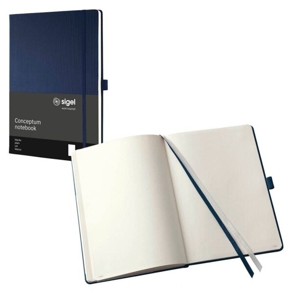 SIGEL Notizbuch Conceptum ca. DIN A4 blanko, dunkelblau Hardcover 194 Seiten, 1 St.