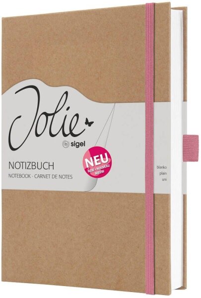 SIGEL Notizbuch  Jolie® ca. DIN A5 blanko, braun, rosa Hardcover 192 Seiten, 1 St.