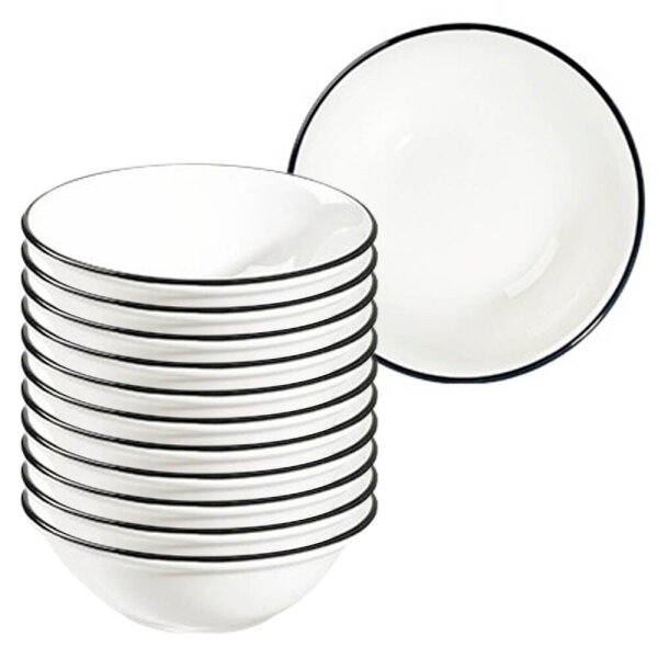 ID Fine Schalen Modest Black Lona weiß Ø 20,0 cm, 12 St.  ( 19001-112020 )