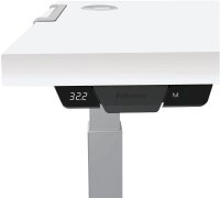 AKTION: Fellowes Levado elektrisch höhenverstellbarer Schreibtisch weiß rechteckig, C-Fuß-Gestell silber 160,0 x 80,0 cm mit 60 Euro CashBack