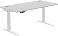 AKTION: Fellowes Levado elektrisch höhenverstellbarer Schreibtisch grau rechteckig, C-Fuß-Gestell weiß 180,0 x 80,0 cm mit 60 Euro CashBack