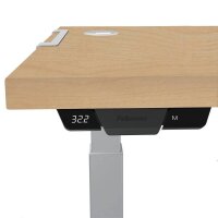 AKTION: Fellowes Levado elektrisch höhenverstellbarer Schreibtisch ahorn rechteckig, C-Fuß-Gestell silber 180,0 x 80,0 cm mit 60 Euro CashBack