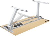AKTION: Fellowes Levado elektrisch höhenverstellbarer Schreibtisch ahorn rechteckig, C-Fuß-Gestell silber 180,0 x 80,0 cm mit 60 Euro CashBack