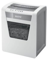 LEITZ IQ Office Aktenvernichter mit Partikelschnitt P-5, 2 x 15 mm, bis 10 Blatt, weiß