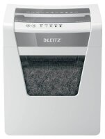 LEITZ IQ Office Aktenvernichter mit Partikelschnitt P-5, 2 x 15 mm, bis 10 Blatt, weiß