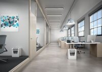 LEITZ IQ Office Aktenvernichter mit Partikelschnitt P-5, 2 x 15 mm, bis 10 Blatt, weiß