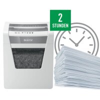 LEITZ IQ Office Aktenvernichter mit Partikelschnitt P-4, 4 x 40 mm, bis 15 Blatt, weiß