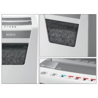 LEITZ IQ Office Aktenvernichter mit Partikelschnitt P-4, 4 x 40 mm, bis 15 Blatt, weiß