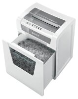 LEITZ IQ Office Aktenvernichter mit Partikelschnitt P-4, 4 x 40 mm, bis 15 Blatt, weiß