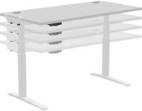 AKTION: Fellowes Levado elektrisch höhenverstellbarer Schreibtisch grau rechteckig, C-Fuß-Gestell weiß 160,0 x 80,0 cm mit 60 Euro CashBack