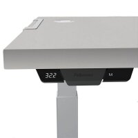 AKTION: Fellowes Levado elektrisch höhenverstellbarer Schreibtisch grau rechteckig, C-Fuß-Gestell weiß 160,0 x 80,0 cm mit 60 Euro CashBack