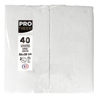 PROnappe Servietten weiß 2-lagig 38,0 x 38,0 cm, 40...