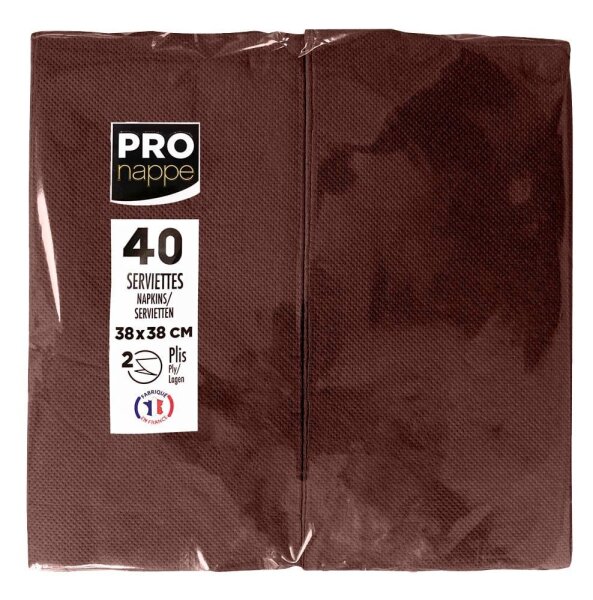 PROnappe Servietten Schokolade 2-lagig 38,0 x 38,0 cm, 40 St.