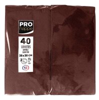 PROnappe Servietten Schokolade 2-lagig 38,0 x 38,0 cm, 40...