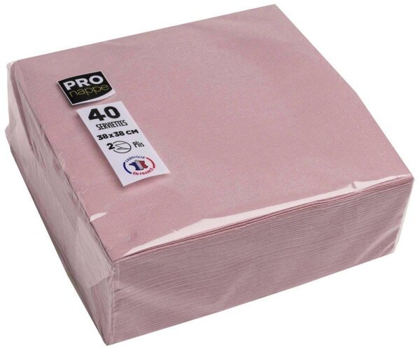 PROnappe Servietten altrosa 2-lagig 38,0 x 38,0 cm, 40 St.