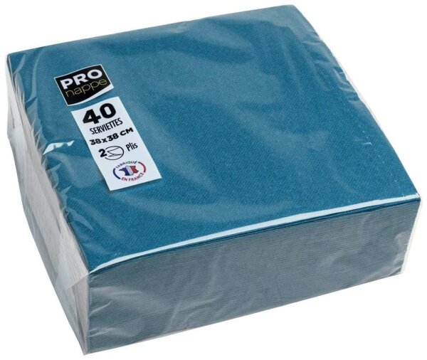 PROnappe Servietten pazifikblau 2-lagig 38,0 x 38,0 cm, 40 St.