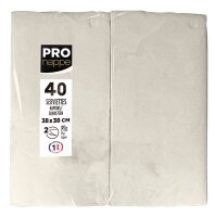 PROnappe Servietten elfenbein 2-lagig 38,0 x 38,0 cm, 40 St.