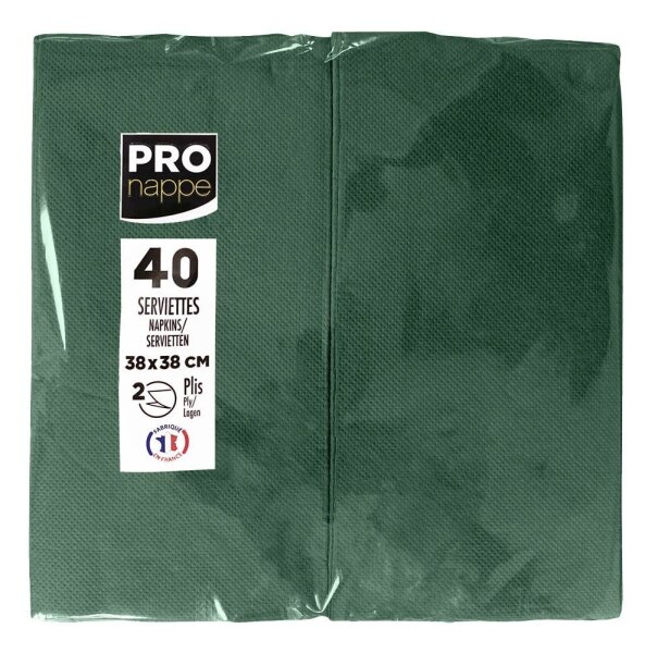 PROnappe Servietten tannengrün 2-lagig 38,0 x 38,0 cm, 40 St.