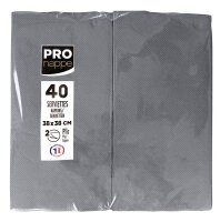 PROnappe Servietten grau 2-lagig 38,0 x 38,0 cm, 40 St.