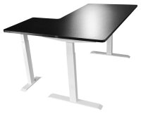 LMG elektrisch höhenverstellbares Schreibtischgestell weiß ohne Tischplatte, T-Fuß-Gestell weiß 100,0 - 180,0 x 57,5/69,8 cm