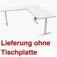 LMG elektrisch höhenverstellbares Schreibtischgestell weiß ohne Tischplatte, T-Fuß-Gestell weiß 100,0 - 180,0 x 57,5/69,8 cm
