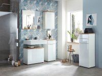 GERMANIA Badschrank PESCARA weiß, navarra-eiche 39,0 x 34,0 x 86,0 cm
