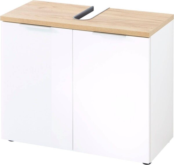 GERMANIA Waschbeckenunterschrank PESCARA weiß, navarra-eiche 70,0 x 34,0 x 58,0 cm