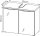 GERMANIA Waschbeckenunterschrank PESCARA weiß, navarra-eiche 70,0 x 34,0 x 58,0 cm