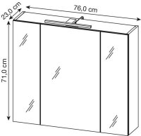 GERMANIA Spiegelschrank PESCARA 2754-84 weiß 76,0 x...