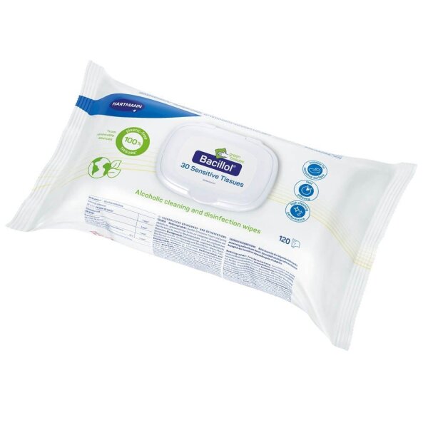 HARTMANN Desinfektionstücher Bacillol® 30 Sensitive Tissues 1-lagig weiß, 120 Tücher