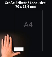 AVERY Zweckform Etiketten 3421 weiß 70,0 x 25,4 mm, 100 Blatt