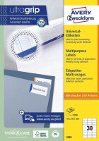 AVERY Zweckform Etiketten 3489 weiß 70,0 x 29,7 mm, 100 Blatt