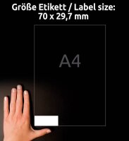AVERY Zweckform Etiketten 3489 weiß 70,0 x 29,7 mm, 100 Blatt