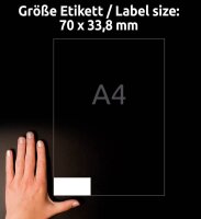 AVERY Zweckform Etiketten 3664 weiß 70,0 x 33,8 mm, 100 Blatt