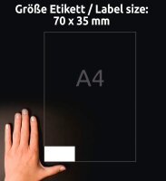 AVERY Zweckform Etiketten 3422 weiß 70,0 x 35,0 mm, 100 Blatt