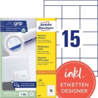 AVERY Zweckform Etiketten 3669 weiß 70,0 x 50,8 mm,...