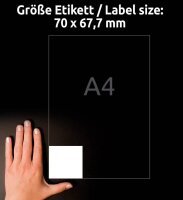 AVERY Zweckform Etiketten 3661 weiß 70,0 x 67,7 mm, 100 Blatt
