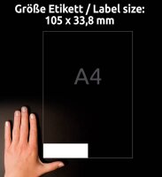 AVERY Zweckform Etiketten 3665 weiß 105,0 x 33,8 mm, 100 Blatt